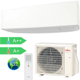 FUJITSU ASYG12KETF/AOYG12KETA (kültéri + beltéri egység) Oldalfali split klíma(Fehér) 3,4 kW Hősz. Inver. R32