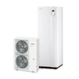 FUJITSU WGYG160DJ6/WOYG160LJL (hidraulikus egység+kültéri egység) Waterstage SHPDUO levegő-víz hőszivattyú ( beépített 190 literes HMV tartállyal) 16 kW,230V, R410 A