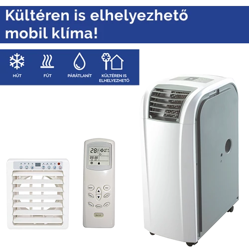 FISHER FPR-141DE4-R  Mobil klímaberendezés  4,0 kW ,Hősziv, R290, infra távirányítóval