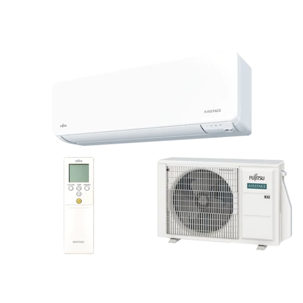 FUJITSU AIRSTAGE ASEH09KGTG/AOEH09KGCG (kültéri + beltéri egység) Oldalfali split klíma WIFI 2.5 kW Hősz. Inver. R32